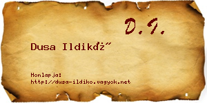 Dusa Ildikó névjegykártya